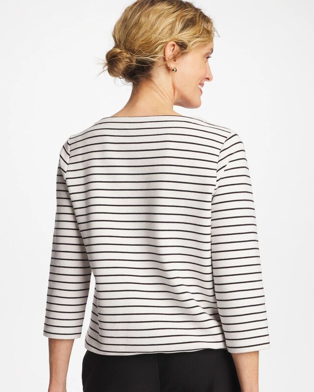 Zenergy Striped Ottoman Drawstring Top - image 3